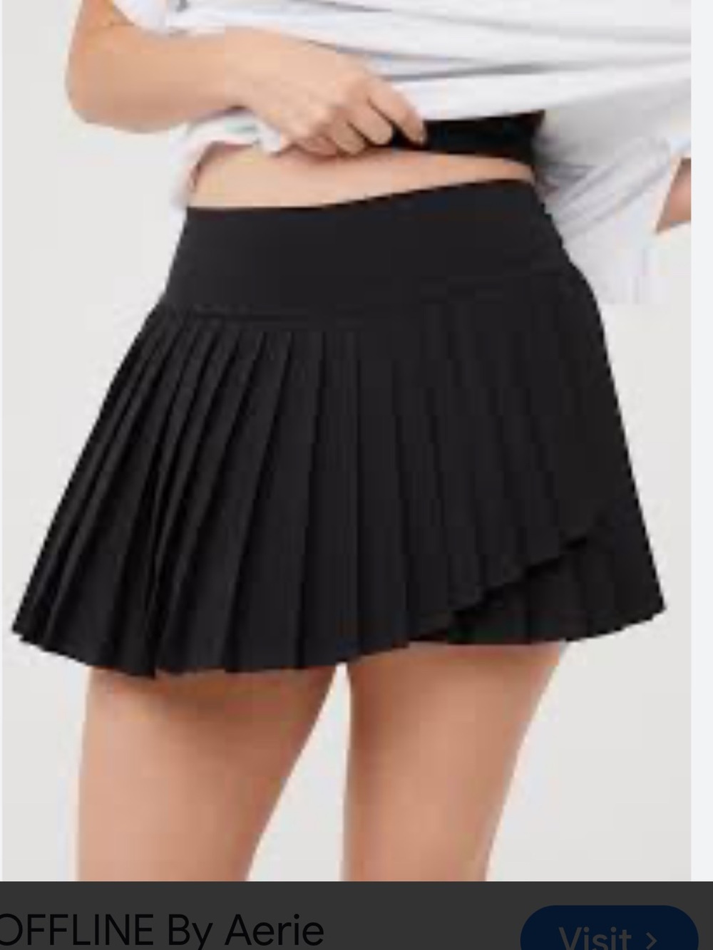 OFFLINE By Aerie Tiebreaker Pleated Skort size Large in Wine color
